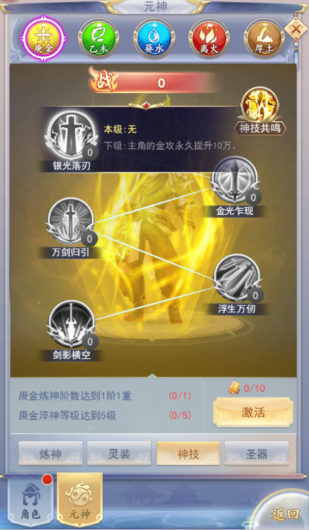 《九州仙剑传》元神系统,《九州仙剑传》元神系统